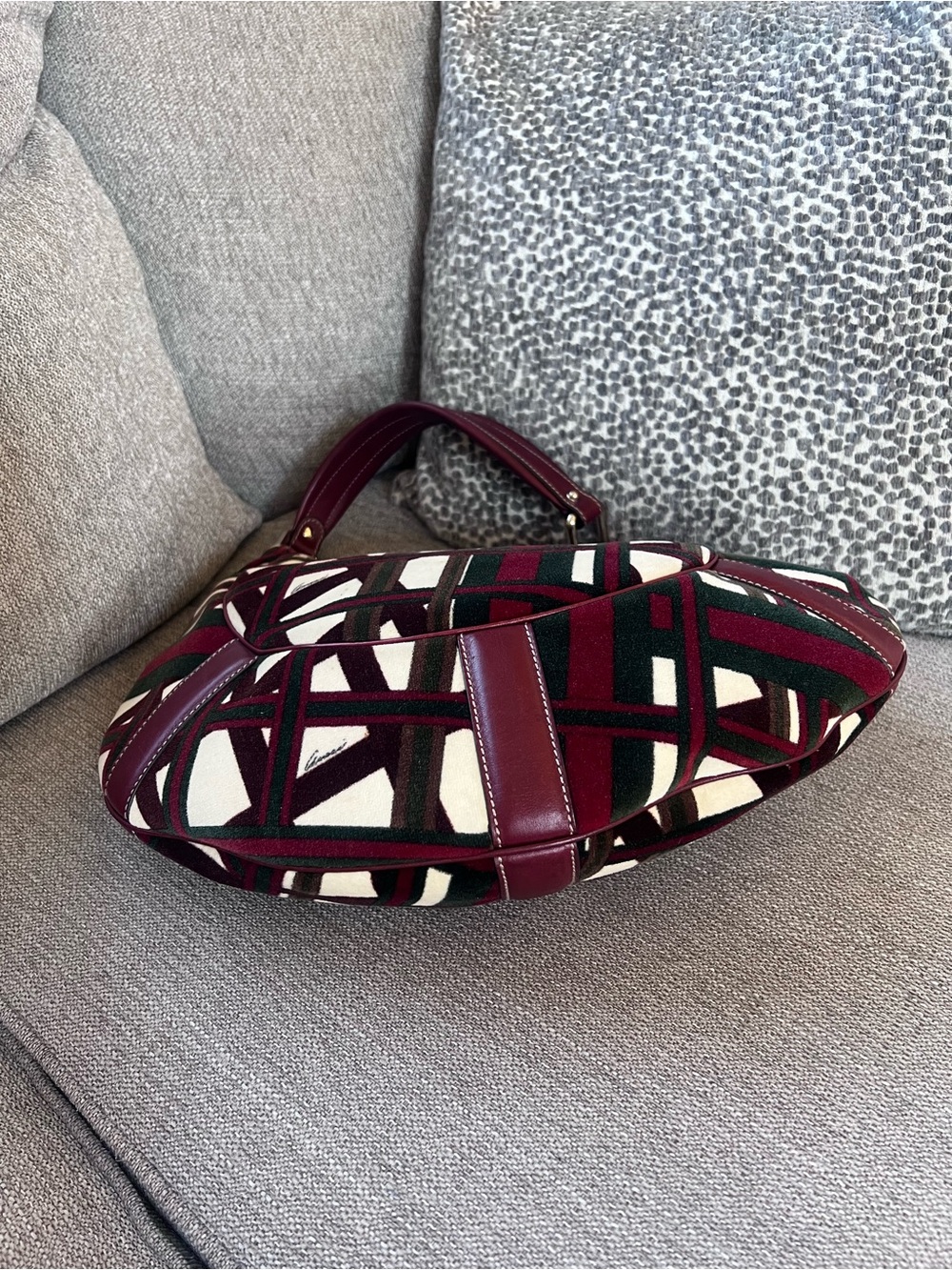 Gucci Limited Edition 85th Anniversary Horsebit Burgundy Green Shoulder Hobo Bag - Picture 5 of 12